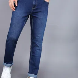 Men Slim Mid Rise Blue Jeans-image-29