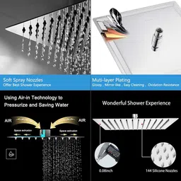 fossa 8x8 (8 Inch) Ultra Slim Heavy 304 Stainless Steel Rain Fixed Mount image 2