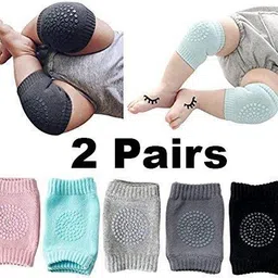 Crawling, Anti-Slip Padded Stretchable Safety Protector Knee Pad (Pack Of 2) Multicolors Baby Knee Pads-image-3