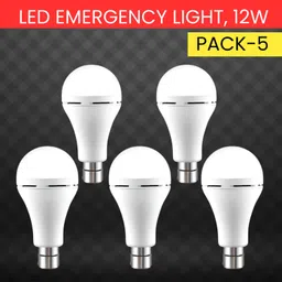 guggu 12W Rechargeable Inverter LED Bulb with Upto 4H.Power Cut Lighting Pack of_5X292 4 hrs Bulb Emergency Light-picture-12