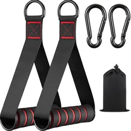 qpets Pull Up Training Handles with Foam Grip and Carabiners for Full Body Workout Hand Grip/Fitness Grip-picture-34
