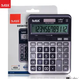 saya Premium Desktop Calculator | 112 Steps Check | Dual Power | Extra Large Display GT, MU, MRC Functions | Round Off | Decimal Selector | Office & Business Use Basic Calculator image 1