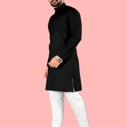 omkar enterprisess Men Cotton Blend Kurta Pyjama Set-picture-24