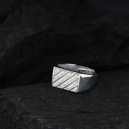 giva Sterling Silver No Crossroads Ring For Mens Sterling Silver Zircon Rhodium Plated Ring image 4