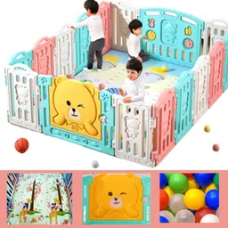 careopeta Baby Playpen 16 Panel for kids Play Area with Safety Lock, Balls, Mat Play Yard-picture-25