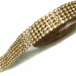 crafto Ball Chain, Pearl Chain, Stone Chain, Stone Sheet / Lace(2Mtr) for Jewellery Making, Chain Combo (4 Item) image 3