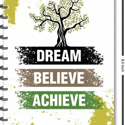 escaper Dream Believe Achieve Tree Theme (Ruled) Designer Diary, Designer Notebook , Notepad A5 Diary Ruled 160 Pages image 4