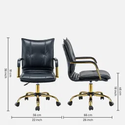 casacraft from pepperfry Marlon Leatherette Executive Chair In Black Colour image 2