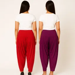 cozyplay Solid Viscose Women Harem Pants image 2