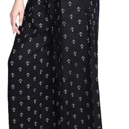 palazzo designs Pack of 2 Women Relaxed Black, Maroon Viscose Rayon Trousers image 3