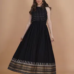 indianic Printed Viscose Rayon Stitched Flared/A-line Gown-picture-12