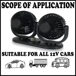 maties 12V Cooling Air Fan Powerful Dashboard Electric Dual Car Fan-316 Car Interior Fan image 3