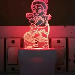 3D Illusion Standing Krishna LED Night Light for 7 Colors Led Changing Lighting Bedroom , Gifts for Boys Girls Kids Baby Friends BAL KRISHNA (LITTLE KRISHNA) Night Lamp Table Lamp-image-23