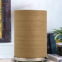 craftter Burnie Brown Fabric Shade Table Lamp With Metal Base-picture-32