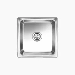 nirali Kitchen Sink Omni 18" x 18" Inch 304 Stainless Steel | Single bowl Sink Round Coupling | Rust & Stain Resistant | Minimizes Sound Vessel Sink-picture-11