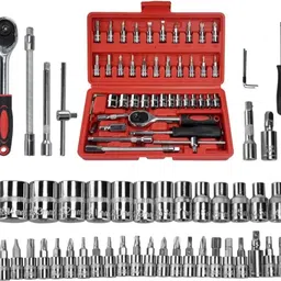 omkumar 46 In 1 Pcs Tool Kit For Home Use Spanner Set Socket Set Wrench Set Vehicle Tool Kit image 1