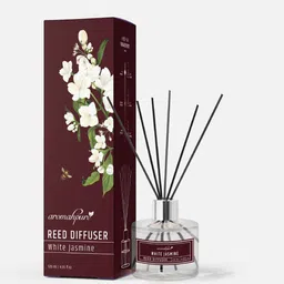 aromahpure Jasmine Reed Diffuser With 6 Fiber Reed Sticks image 1