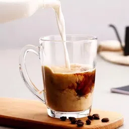 hemtik Crystal Clear Plane Glass Coffees with Solid Handle for Hot Beverages Glass Coffee Mug image 4