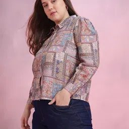 dressberry curve Women Regular Fit Printed Casual Shirt image 3