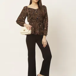 slenor Casual Puff Sleeves Printed Women Multicolor Top image 5