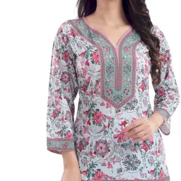 Casual Regular Sleeves Floral Print Women Multicolor Top-image-3