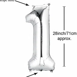 amfin (Pack of 20) First Birthday Decorations Items for Boys , Cake Smash Decoration boy ,First Birthday Decorations boy- Blue & Silver image 2