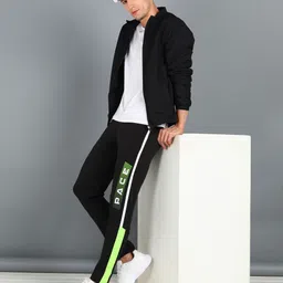 pace international Men Printed Black Track Pants image 3