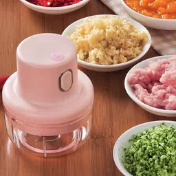 USB Rechargeable Fruit Vegetable Onion Garlic Cutter Mixer Blender Grinder Electric Vegetable Chopper-image-54