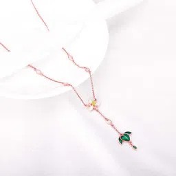 giva 925 Silver Rose Gold Trillium Treasures Lariat Necklace for Women Cubic Zirconia Rhodium Plated Sterling Silver Necklace image 1