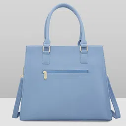 caprese Blue Women Satchel Sheena Large Satchel Bag for Women with Adjustable & Detachable Strap (Blue) image 5