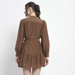 madame Women A-line Brown Midi/Calf Length Dress image 2