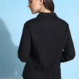 harshiv enterprise Women Regular Fit Striped Curved Collar Casual Shirt image 2