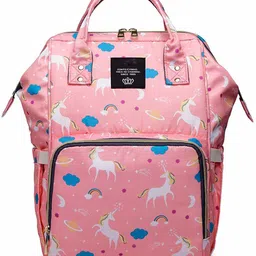 house of quirk Diaper Backpack for Waterproof Nappy Bag Rucksack Maternity Backpack Bag_Pink Unicorn Diaper Bag image 1