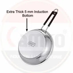camro Extra DEEP Fry PAN Induction Bottom ( 12 No.) Fry Pan 22 cm diameter 1.8 L capacity image 3