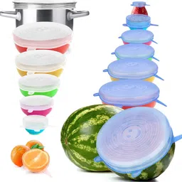 dhoni Silicone rubber lid for container, lids for utensils (Pack Of 12) 8.14 inch Lid Set-picture-12