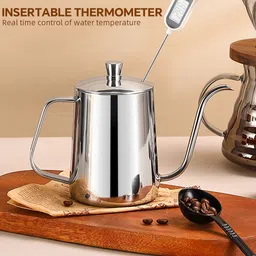 hasthip Pour Over Coffee Gooseneck Kettle 350ml Stainless Steel Beverage Maker image 4