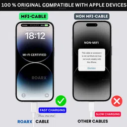 RoarX Lightning Cable 6 A 1 m 20W Type C Fast Charging i-phone cable compatible with Apple iPhone 11 12 13 14 Pro Pro Max X XR XS SE SE2 Series C to Light_ning cable MFI image 3