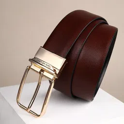 van heusen Men Formal Brown Genuine Leather Belt-picture-12