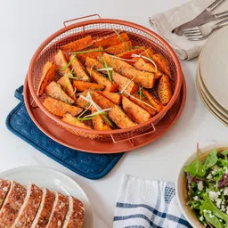 Kitchen Deep-Fried Food Drain Basin Round Crispy Tray Filter Copper Fruit & Vegetable Basket-image-43