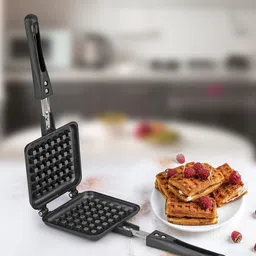 rbgiit Non-Stick Die Cast Aluminium Waffle Maker for Gas Stove | Easy Home Cooking Waffle image 1