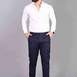 fubar Men Regular Fit Blue Viscose Rayon Trousers image 3