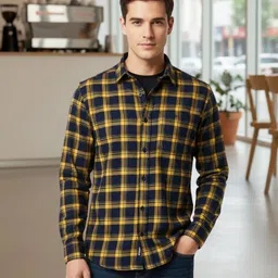 nextfit Men Regular Fit Checkered Spread Collar Casual Shirt-picture-33