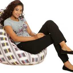 style homez XXXL Classic Cotton Canvas Bean Bag Filled Teardrop Bean Bag With Bean Filling image 5