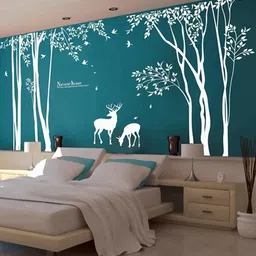 nnk decor Size:(140 x 87 Inches) Deer In Forest Wall Stencil Painting for Home Decor DEER Wall Stencil Stencil image 2