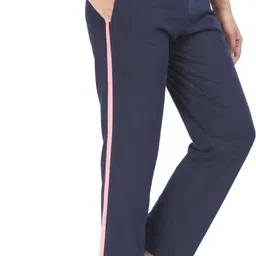 e-max Women Solid Dark Blue Track Pants image 3