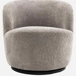 casacraft from pepperfry Nikoli Boucle Barrel Chair In Grey Chair image 4