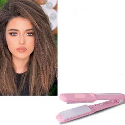 ARNAH TREASURE NEW Classic Hair Crimper With Quick Heat Up & Ceramic Coated Plates(PINK) Electric Hair Styler-picture-34