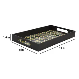 Mdf Green Rectangular Tray With Handle By Market 99 image 3