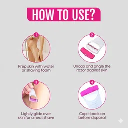 pink square Facial Razor Mini Disposable Face & Body Razor Portable Convenient Grooming, Men & Women image 3