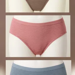 panbrawoun Pack of 3 Women Hipster Multicolor Panty-picture-13